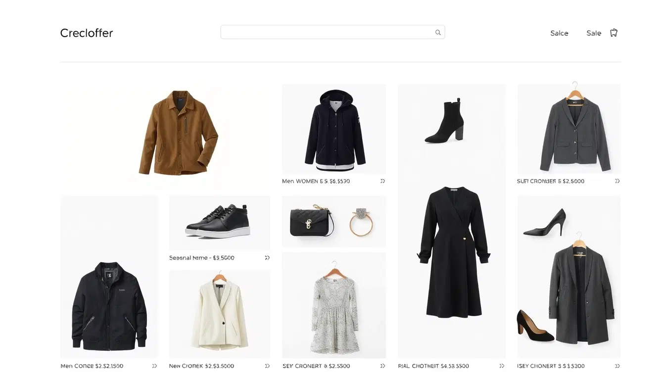 Modern e-commerce online store with product listings